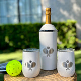 White Wine & Champagne Chiller Gift Set W/ Pickleball Logo
