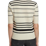 Striped Short Sleeve Sweater Cream Multi