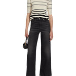 Striped Short Sleeve Sweater Cream Multi