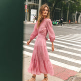 Noor Dress-Boboli Garden Print In Peony Pink