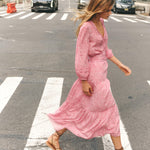 Noor Dress-Boboli Garden Print In Peony Pink