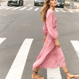 Noor Dress-Boboli Garden Print In Peony Pink