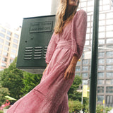 Noor Dress-Boboli Garden Print In Peony Pink