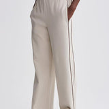 Brushed Rib Wide Leg Pant 28" Cement Marl/ Bitter Chocolate