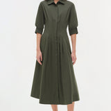 Jazz Pintuck Midi Dress Cypress