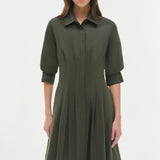 Jazz Pintuck Midi Dress Cypress