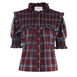 The Nicolette Shirt Aqua Plaid