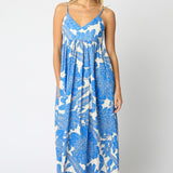 Blue Patterned Sun Maxi Dress
