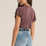 Abby Flutter Tee Cocoa Berry