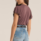Abby Flutter Tee Cocoa Berry
