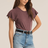 Abby Flutter Tee Cocoa Berry