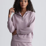 Hawley Half Zip Sweat Mauve Marl