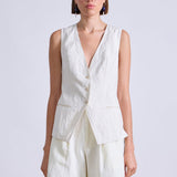Helena V Neck Vest Cream