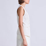 Helena V Neck Vest Cream
