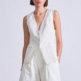Helena V Neck Vest Cream