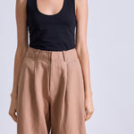 Petite Bari Crop Trouser Deep Khaki