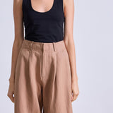 Petite Bari Crop Trouser Deep Khaki