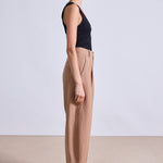 Petite Bari Crop Trouser Deep Khaki