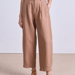 Petite Bari Crop Trouser Deep Khaki