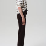 Palma Straight Raw Hem Carob Chocolate Brown