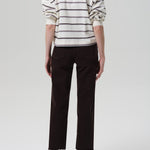 Palma Straight Raw Hem Carob Chocolate Brown