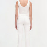 Amelia High Rise Pearl Embellished Denim Ivory