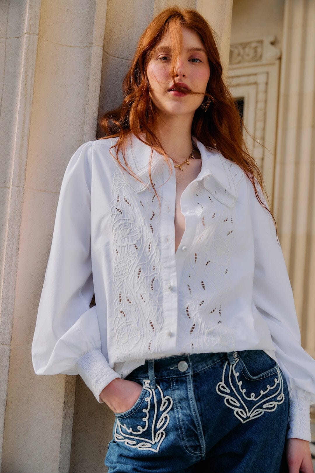 Off-White Embroidered Long Sleeve Shirt KEEP Boutique Off-White Embroidered Long Sleeve Shirt KEEP Boutique