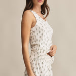 Emily Floral Scoop Neck Tank Crystal