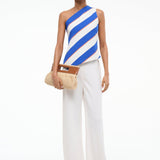 The Esme One Shoulder Top Yacht Rugby Stripe