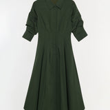Jazz Pintuck Midi Dress Cypress