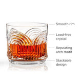 Viski Deco Beau Crystal Lowball Tumblers - Set of 4