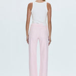 Lexi Mid Rise Bowed Straight Jean Blush