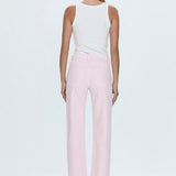 Lexi Mid Rise Bowed Straight Jean Blush