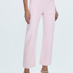 Lexi Mid Rise Bowed Straight Jean Blush