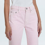 Lexi Mid Rise Bowed Straight Jean Blush