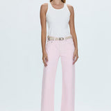 Lexi Mid Rise Bowed Straight Jean Blush