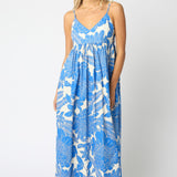 Blue Patterned Sun Maxi Dress