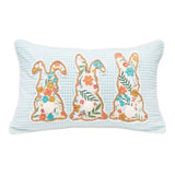 Easter Blossom Bunny Trio Throw Pillow
