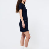 Crinkle Knit Slim Polo Marine