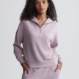 Hawley Half Zip Sweat Mauve Marl