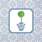 Blue Topiary Paper Cocktail Napkin