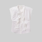 Penny Blouse with Neck Tie White
