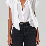 Penny Blouse with Neck Tie White