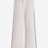 Brushed Rib Wide Leg Pant 28" Cement Marl/ Bitter Chocolate