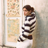 Birds of Paradis Ryann Sweater Navy and Ecru