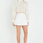 Silky Shirt with Poplin Combo Collar