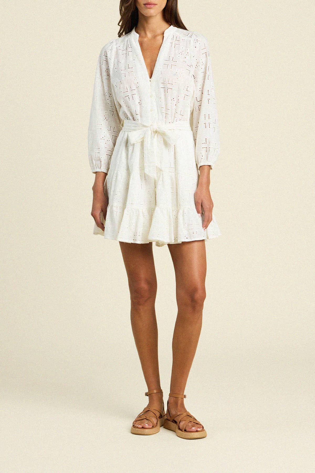 White Hankerchief Eyelet Celeste Dress M White Hankerchief Eyelet Celeste Dress M