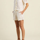 Inez Tie Shirt Ivory Linen