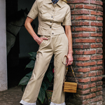 Valeria Short Sleeve Jacket Safari