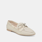 Lakin Ivory Perforated Leather